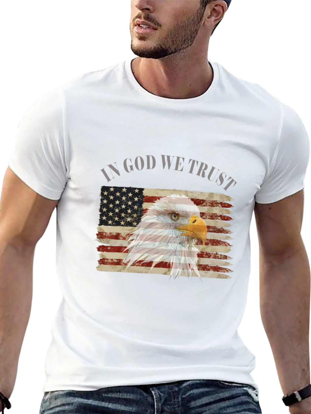 Patriotic Eagle Flag Graphic T-Shirt