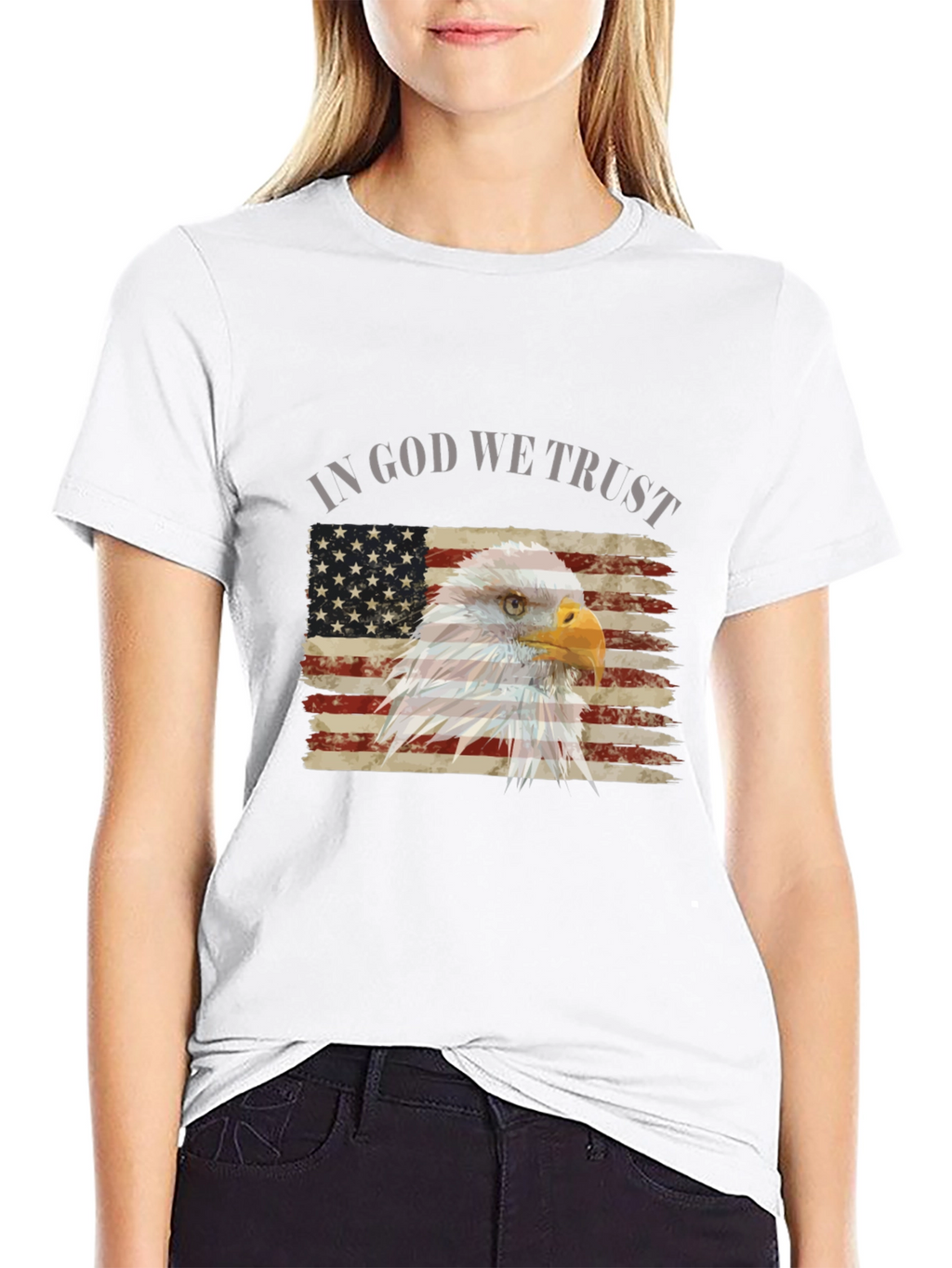 Patriotic Eagle Flag Graphic T-Shirt