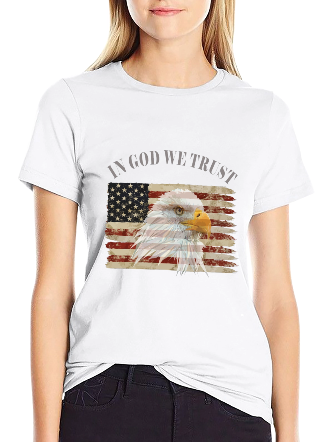 Patriotic Eagle Flag Graphic T-Shirt