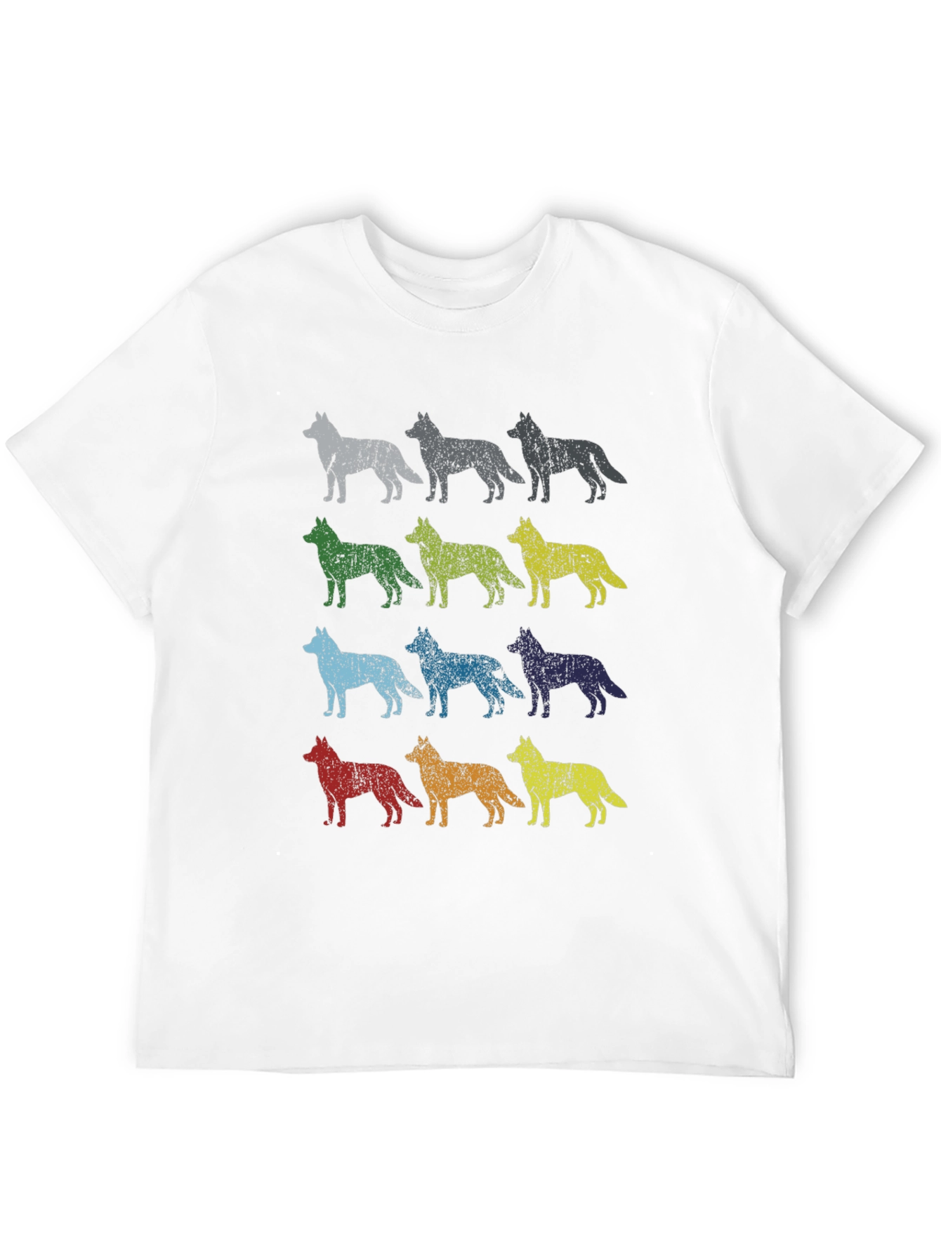 Vintage Dog Breed Print T-Shirt - Mens Black Tee
