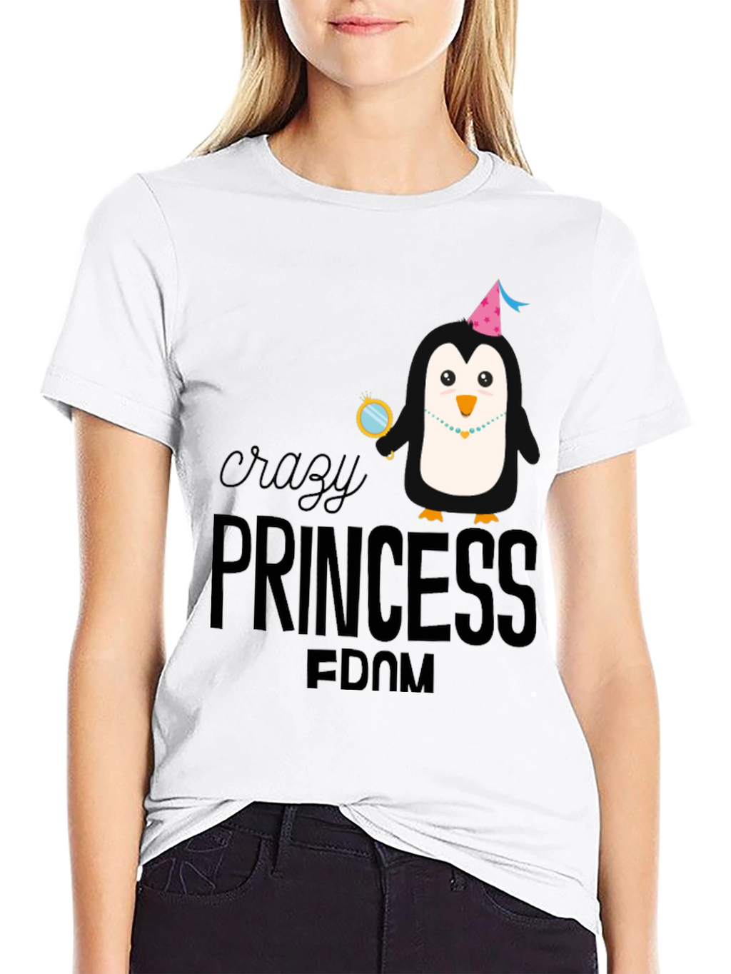 Crazy Princess Penguin T-Shirt - Fun & Stylish!