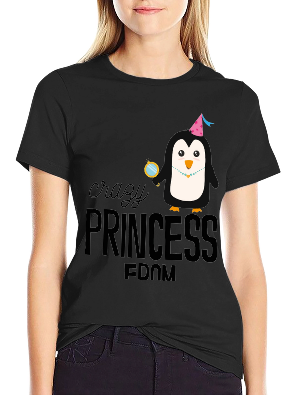 Crazy Princess Penguin T-Shirt - Fun & Stylish!