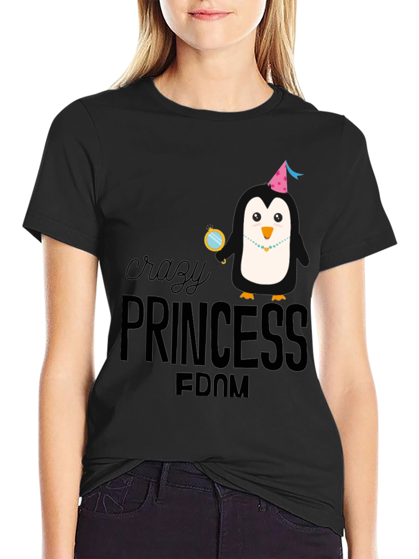 Crazy Princess Penguin T-Shirt - Fun & Stylish!