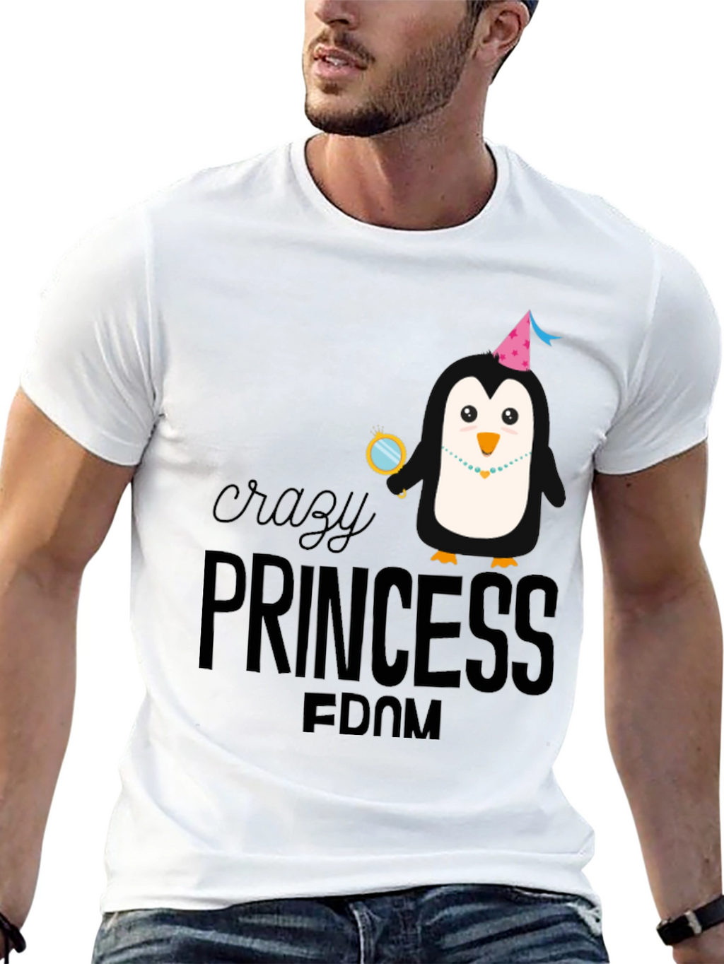 Crazy Princess Penguin T-Shirt - Fun & Stylish!