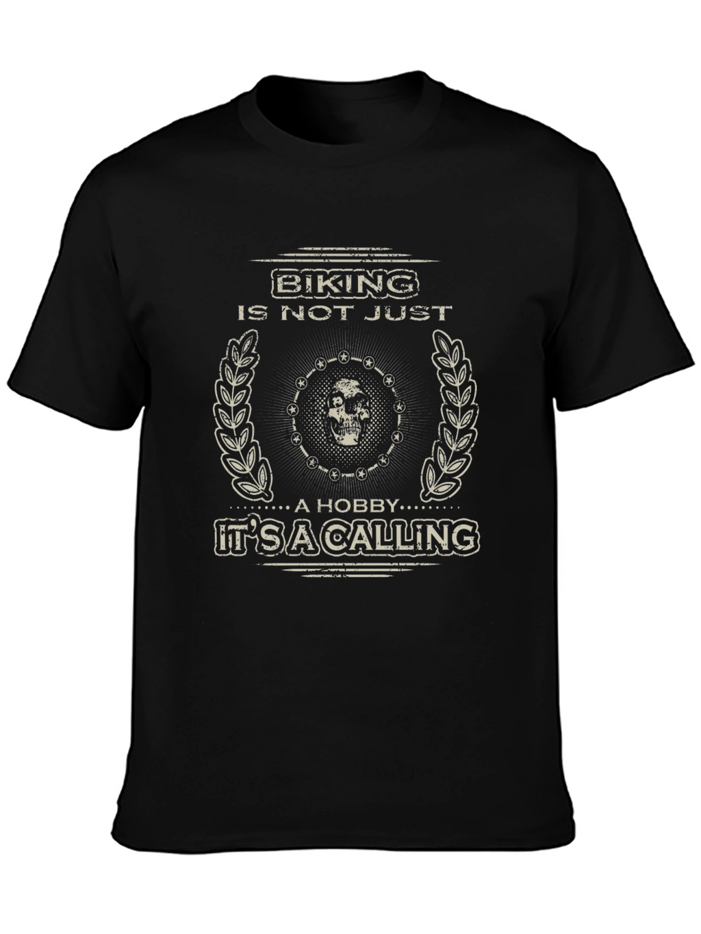 Biking Is A Calling Mens Black Graphic Tee