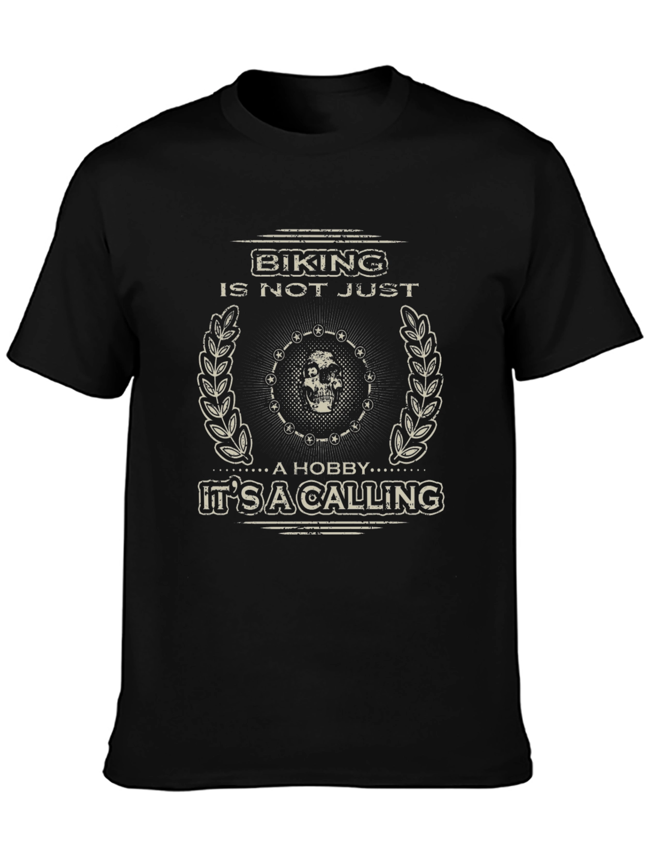 Biking Is A Calling Mens Black Graphic Tee