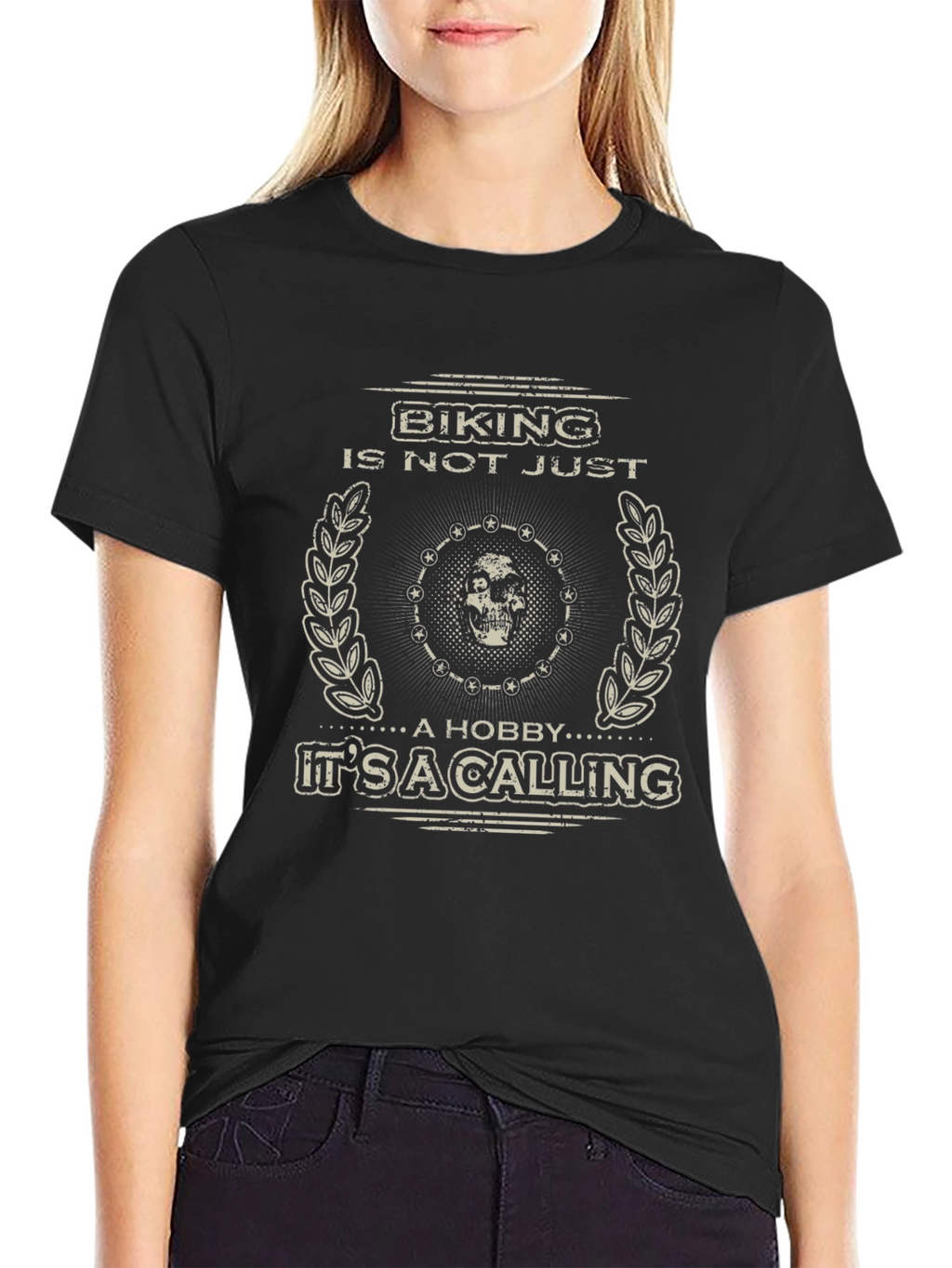 Biking Is A Calling Mens Black Graphic Tee
