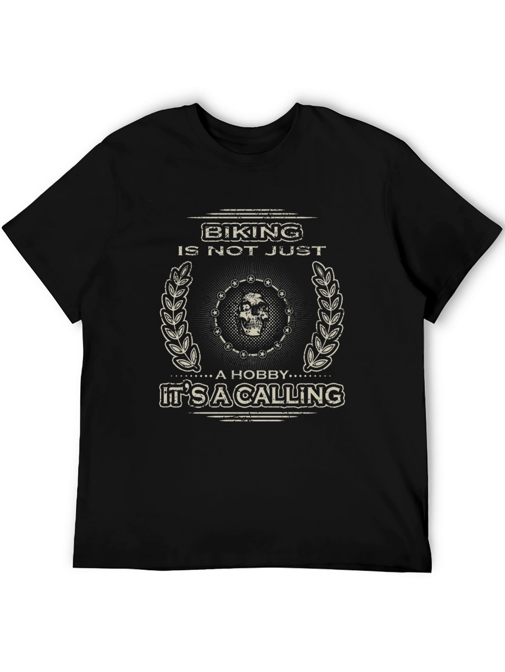 Biking Is A Calling Mens Black Graphic Tee