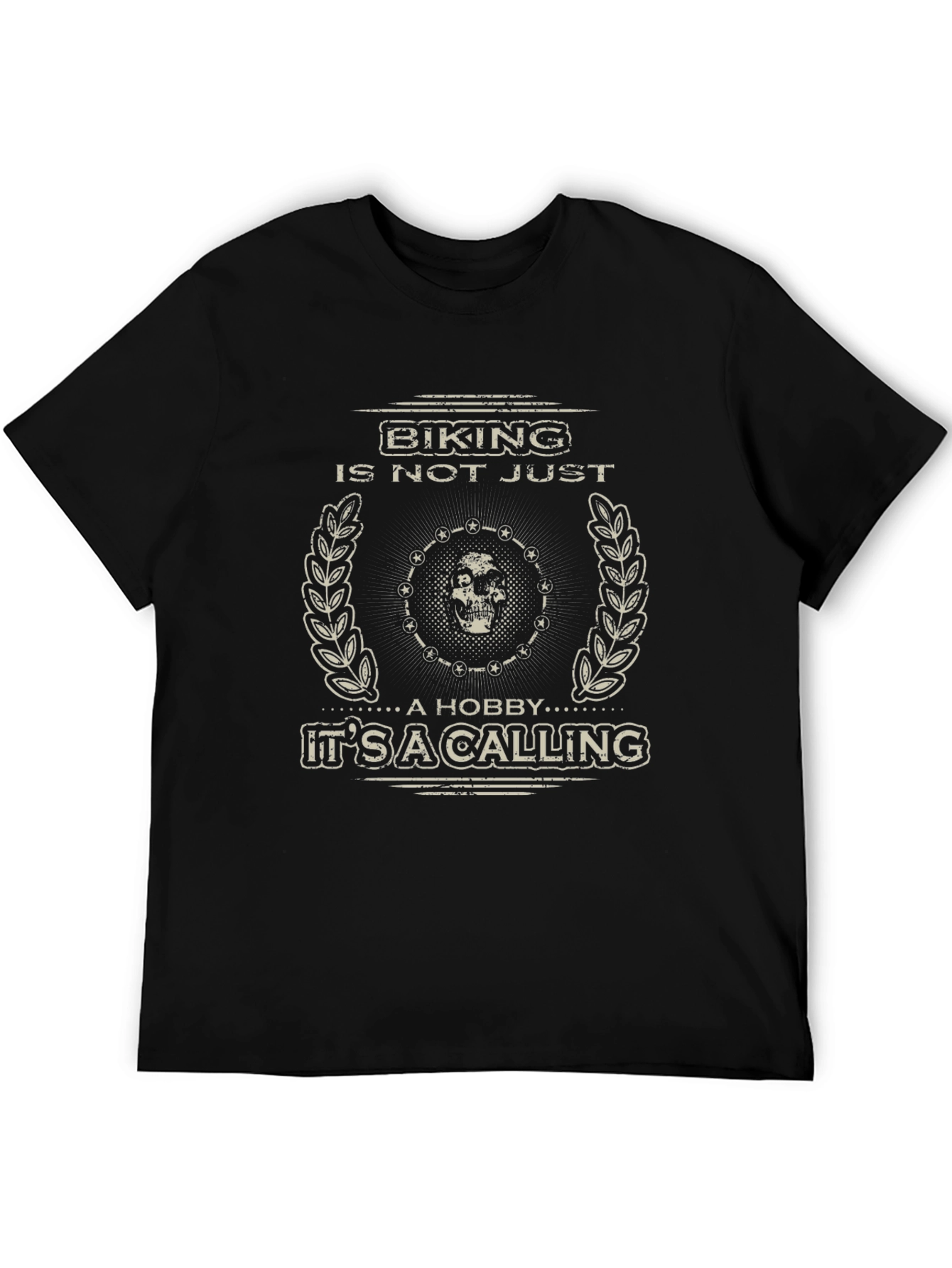 Biking Is A Calling Mens Black Graphic Tee