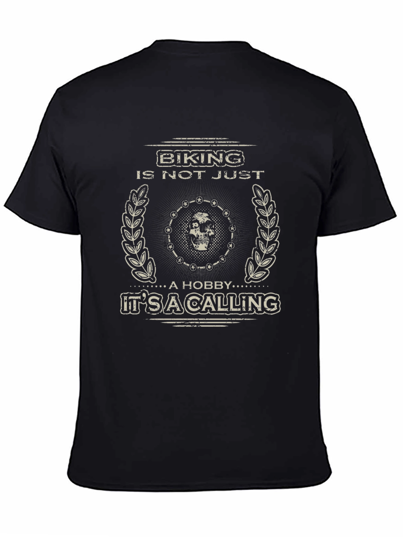 Biking Is A Calling Mens Black Graphic Tee