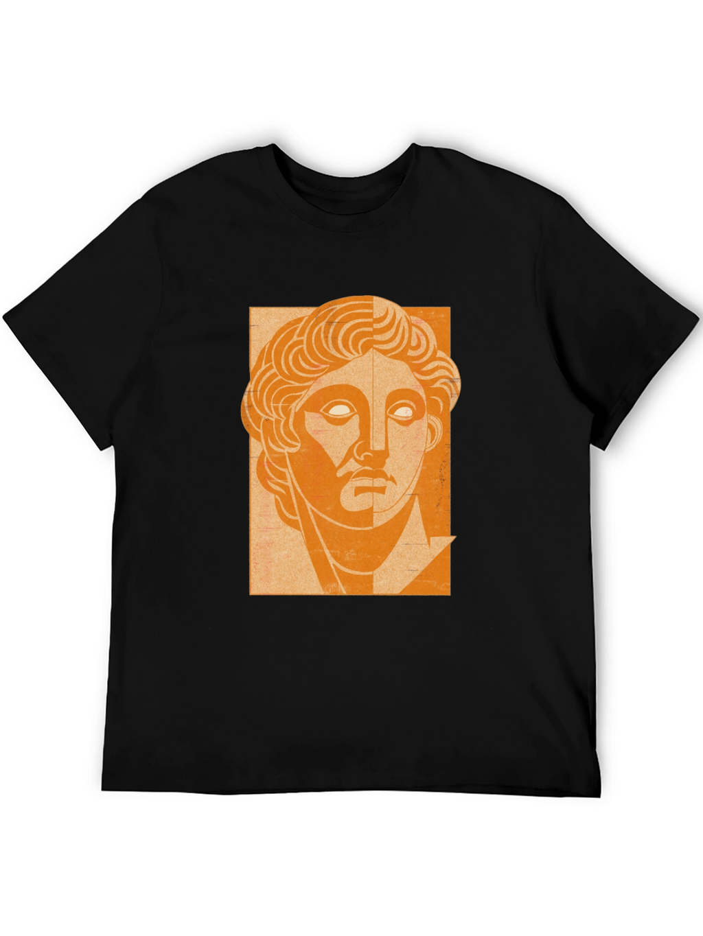 Orange Bust Graphic Black T-Shirt