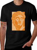 Orange Bust Graphic Black T-Shirt