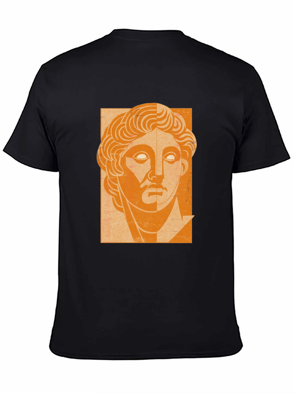 Orange Bust Graphic Black T-Shirt