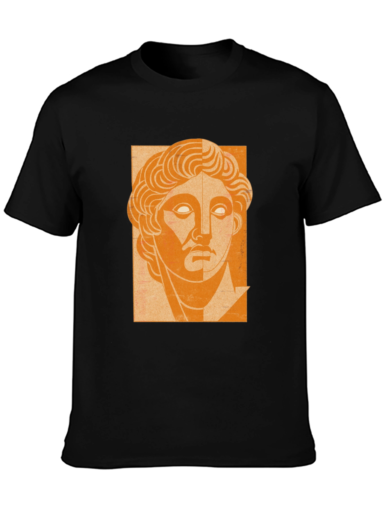 Orange Bust Graphic Black T-Shirt