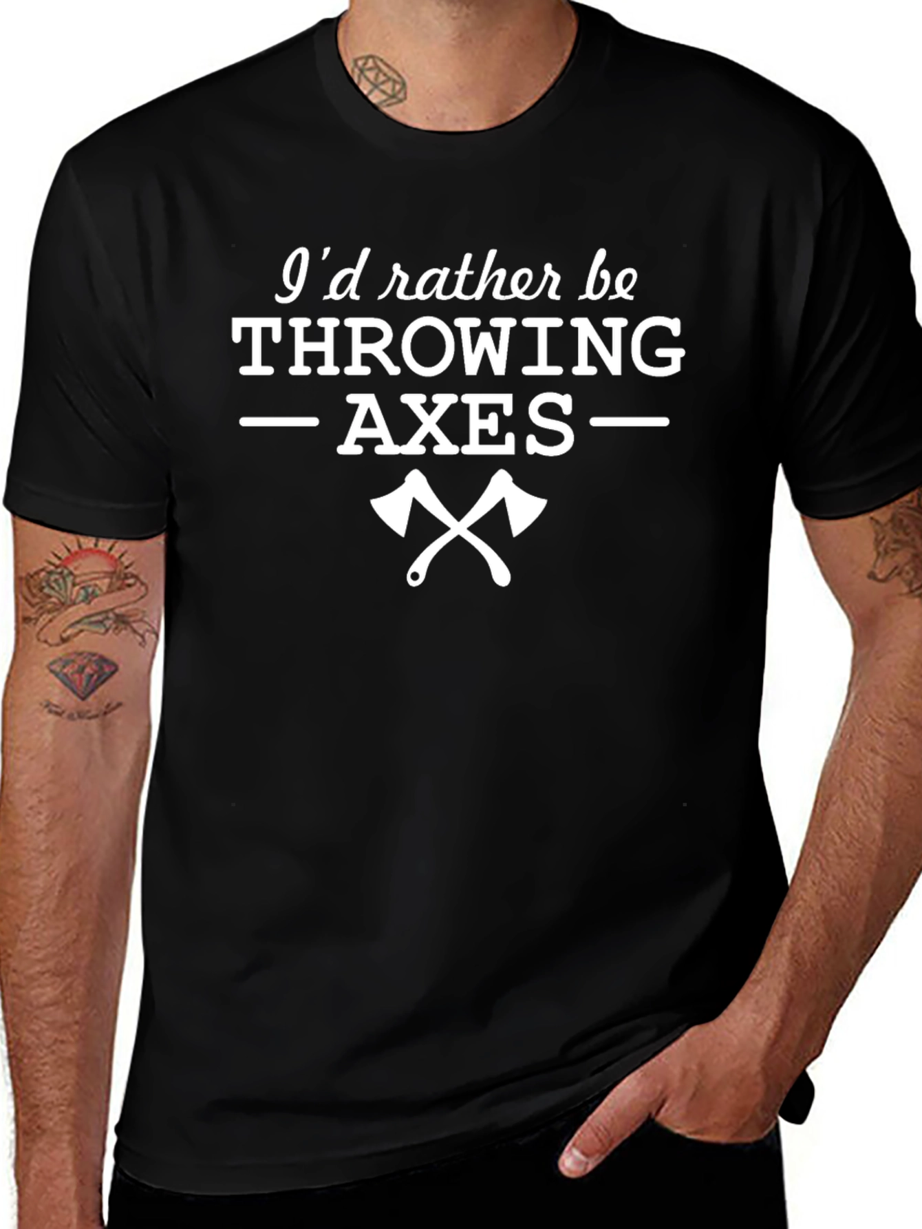 Id Rather Be Throwing Axes Graphic Tee Shirt