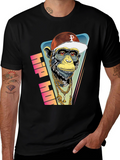 Hip Hop Monkey Graphic Tee - Urban Style