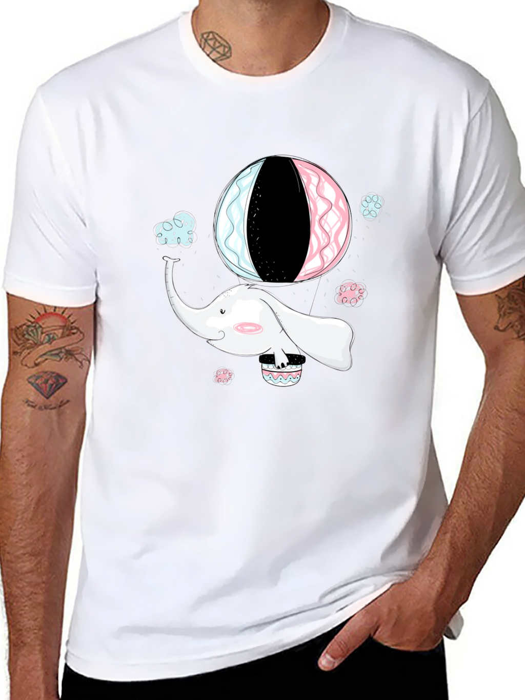 Elephant Hot Air Balloon Graphic Tee
