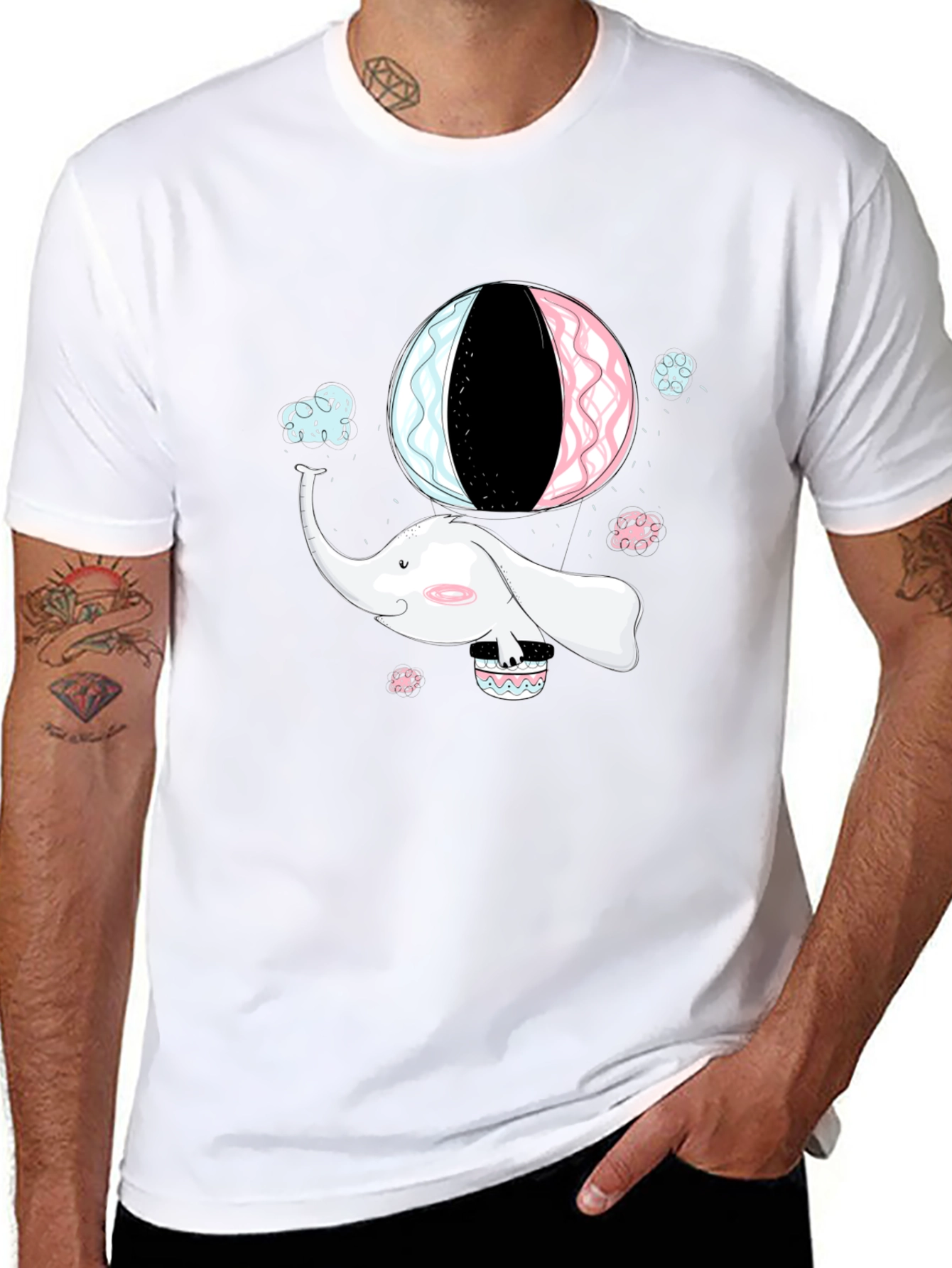 Elephant Hot Air Balloon Graphic Tee