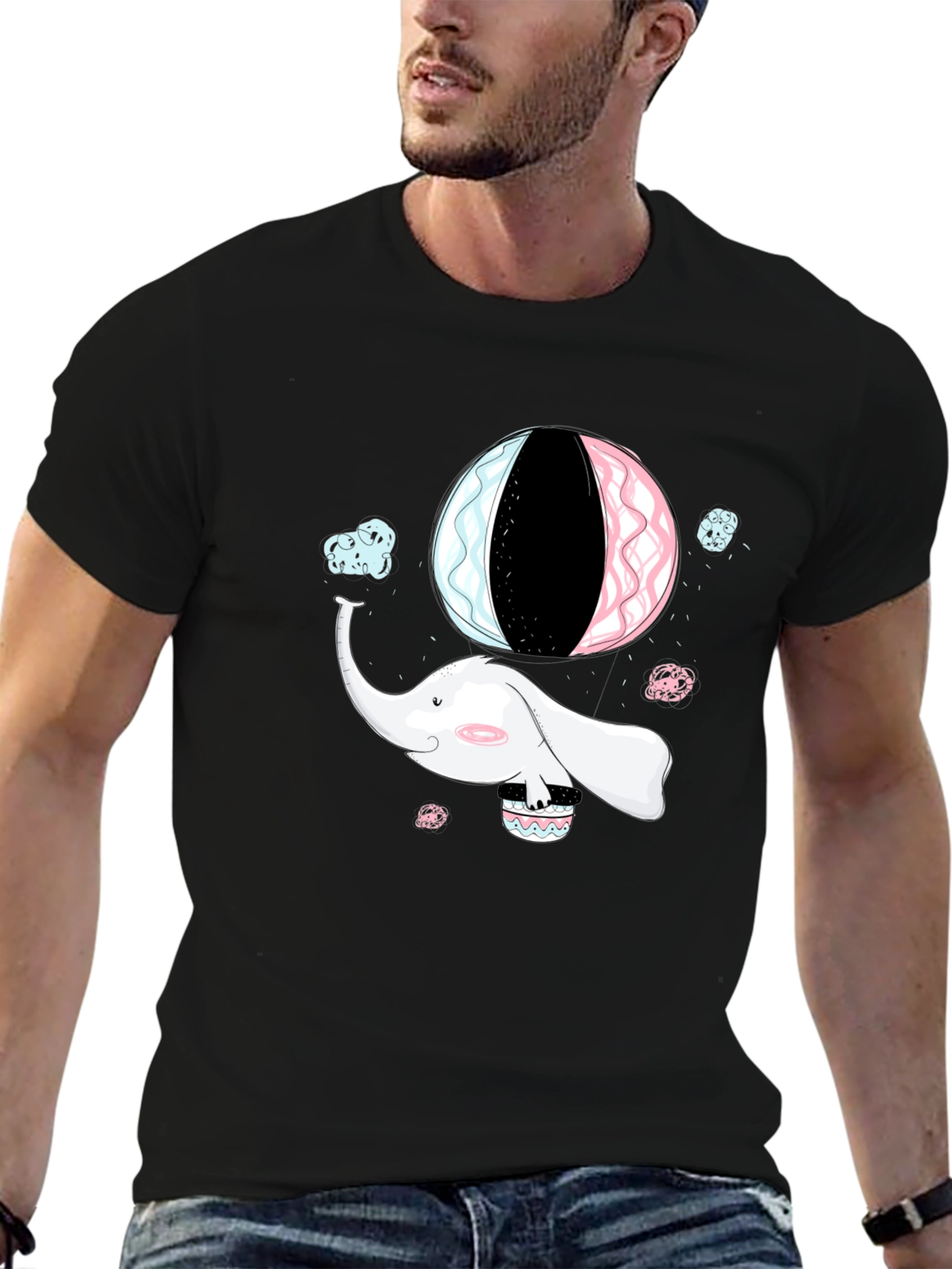 Elephant Hot Air Balloon Graphic Tee
