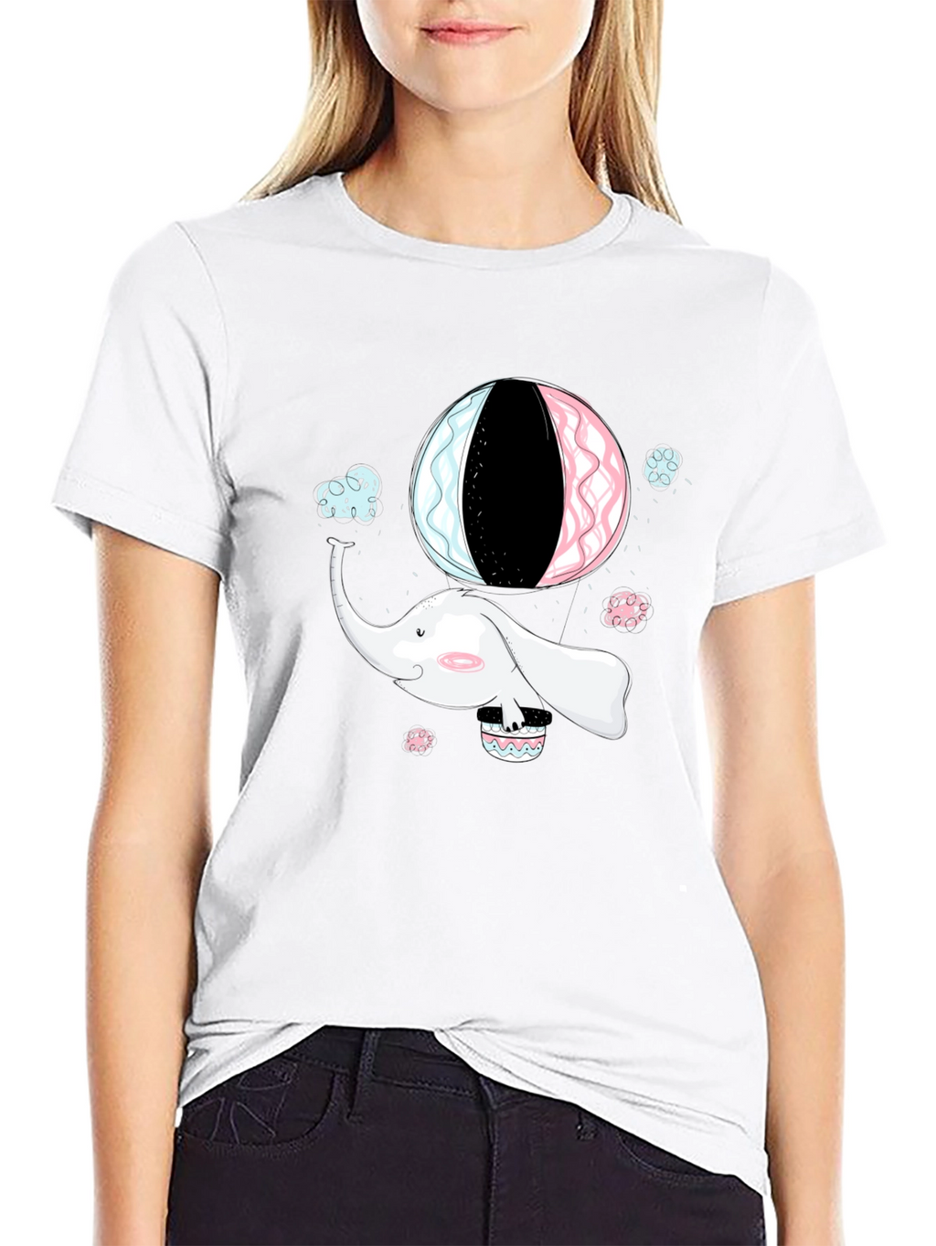 Elephant Hot Air Balloon Graphic Tee