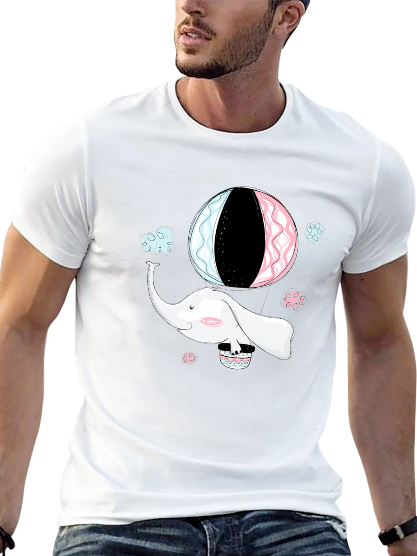 Elephant Hot Air Balloon Graphic Tee