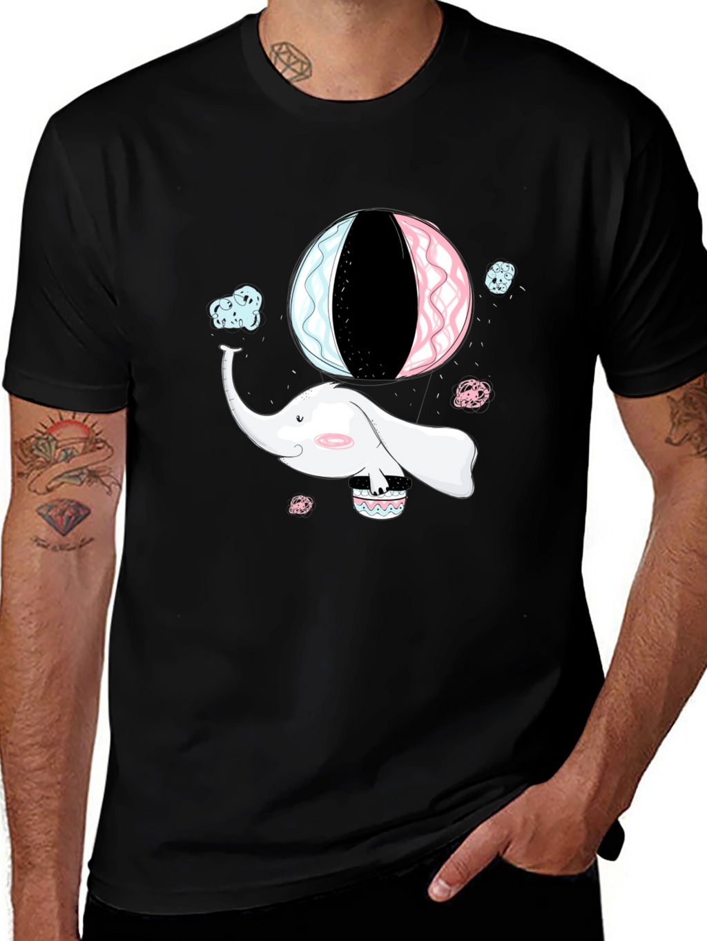 Elephant Hot Air Balloon Graphic Tee