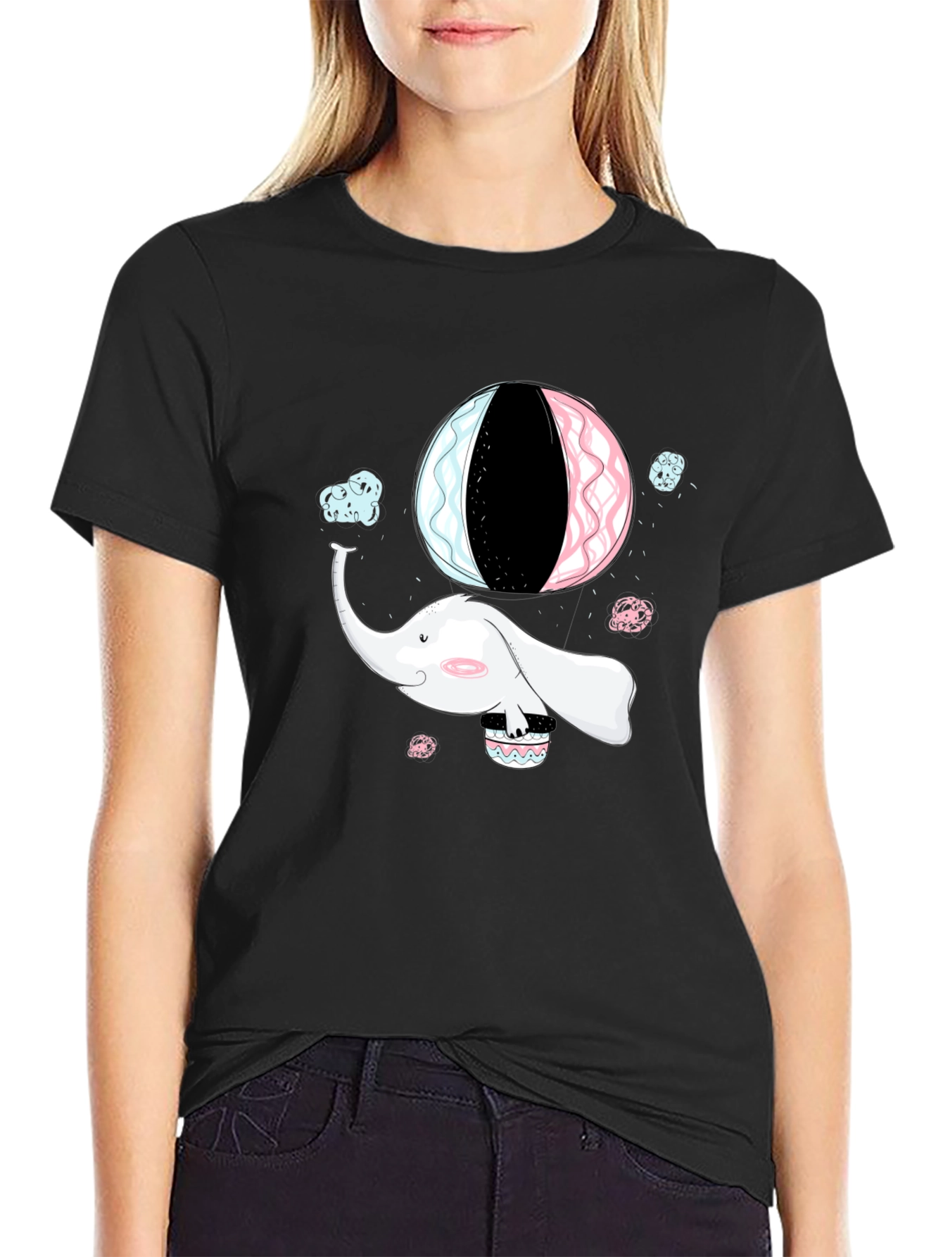 Elephant Hot Air Balloon Graphic Tee