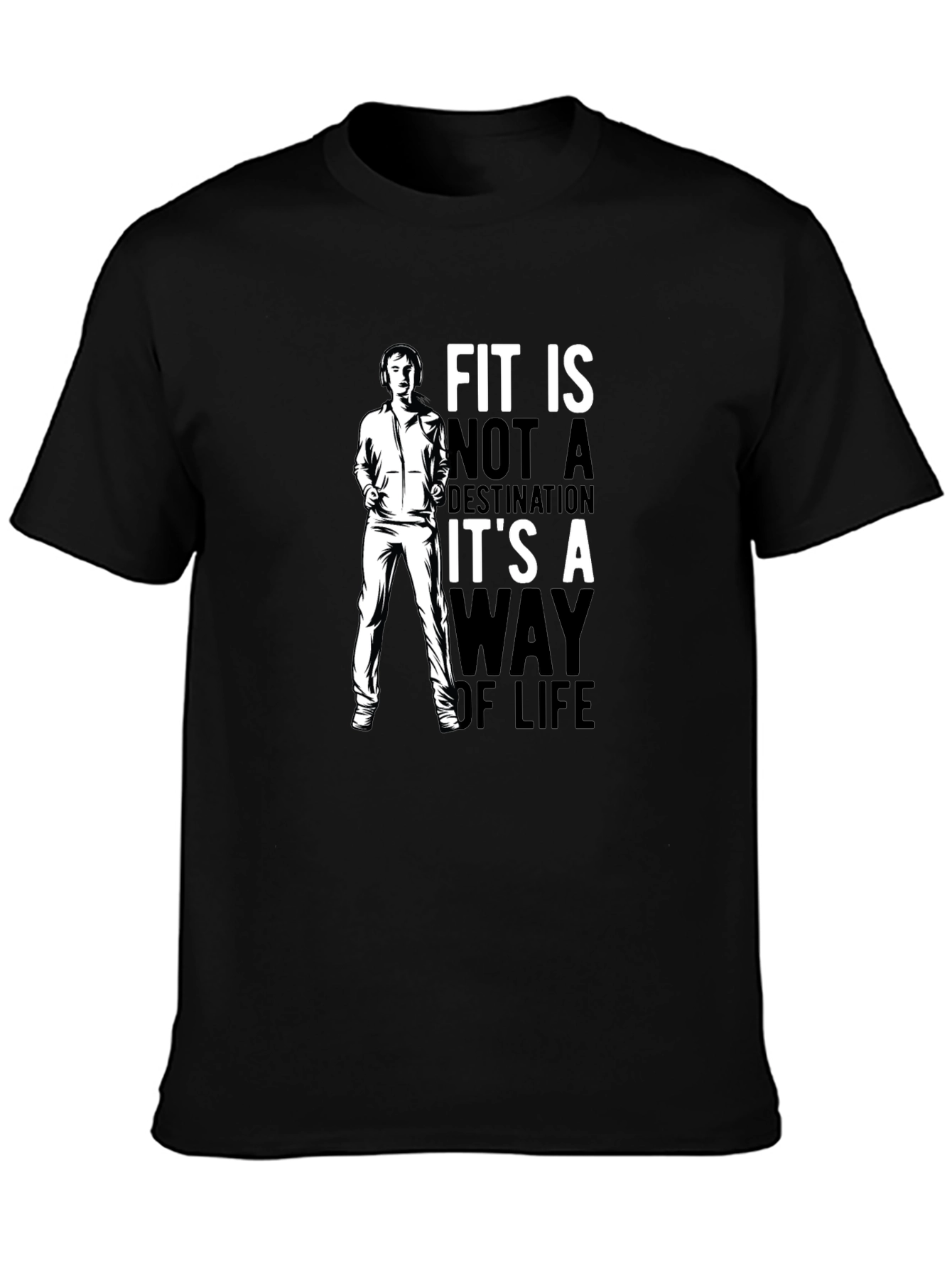 Fit is a Way of Life Graphic T-Shirt - Mens Black Tee