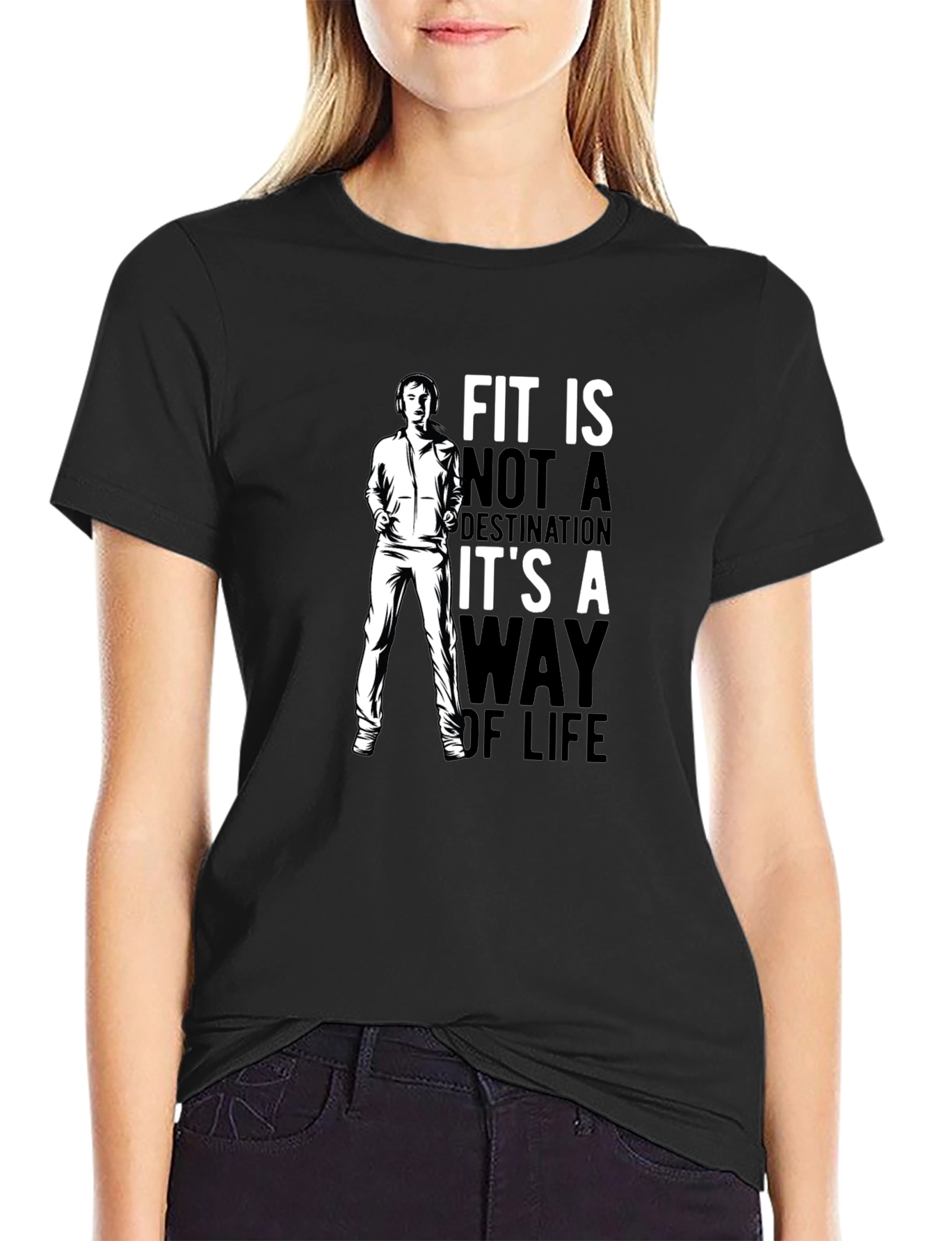 Fit is a Way of Life Graphic T-Shirt - Mens Black Tee