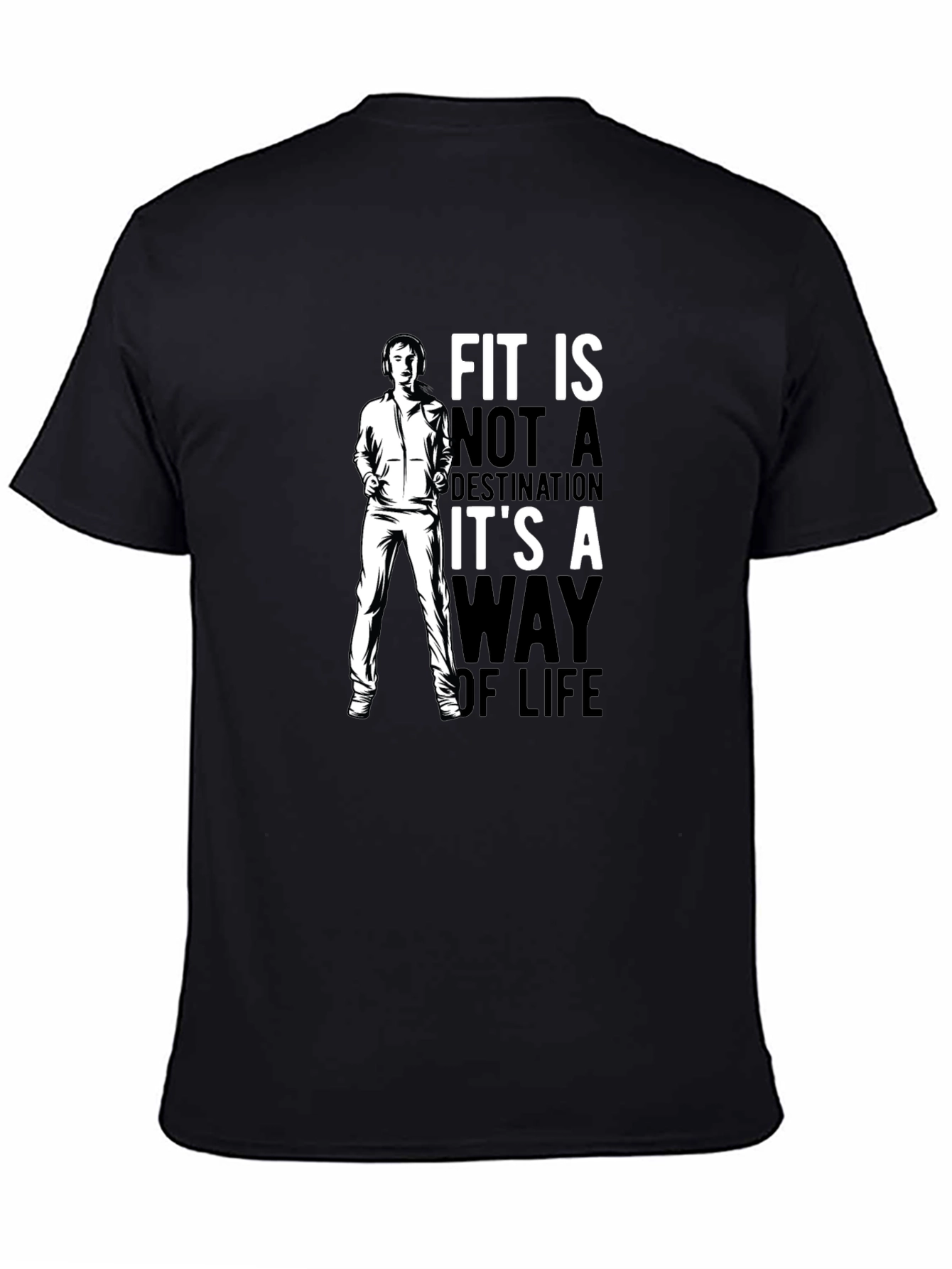 Fit is a Way of Life Graphic T-Shirt - Mens Black Tee