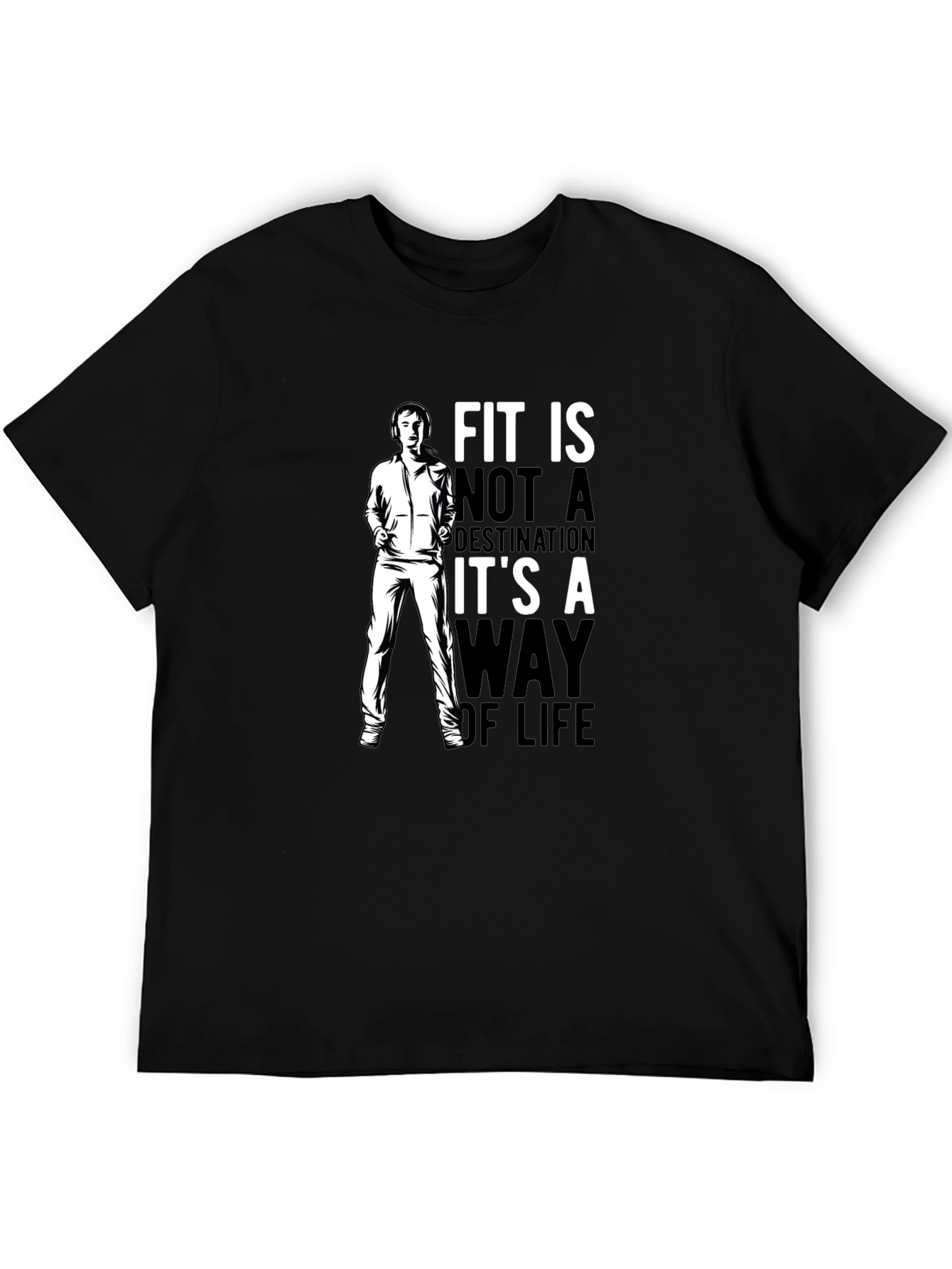 Fit is a Way of Life Graphic T-Shirt - Mens Black Tee