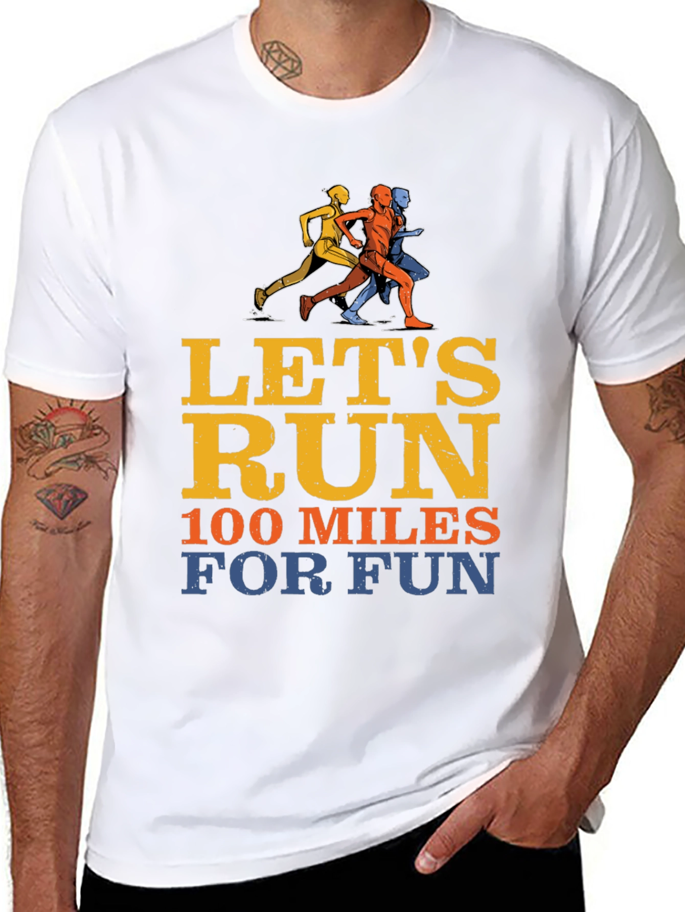 Lets Run T-Shirt - 100 Miles For Fun
