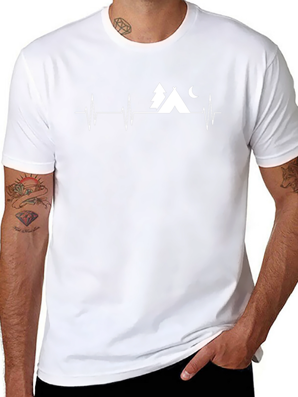 Camping Heartbeat T-Shirt - Adventure Awaits