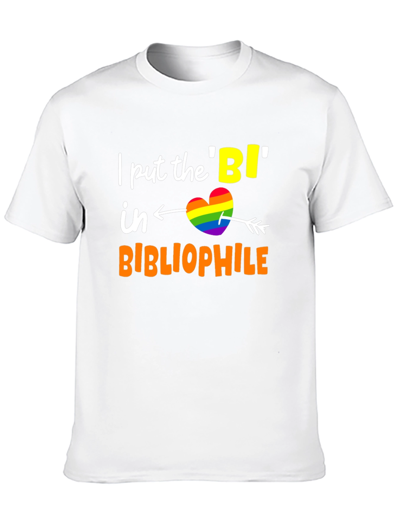 Bi Bibliophile T-Shirt LGBTQ Pride Heart
