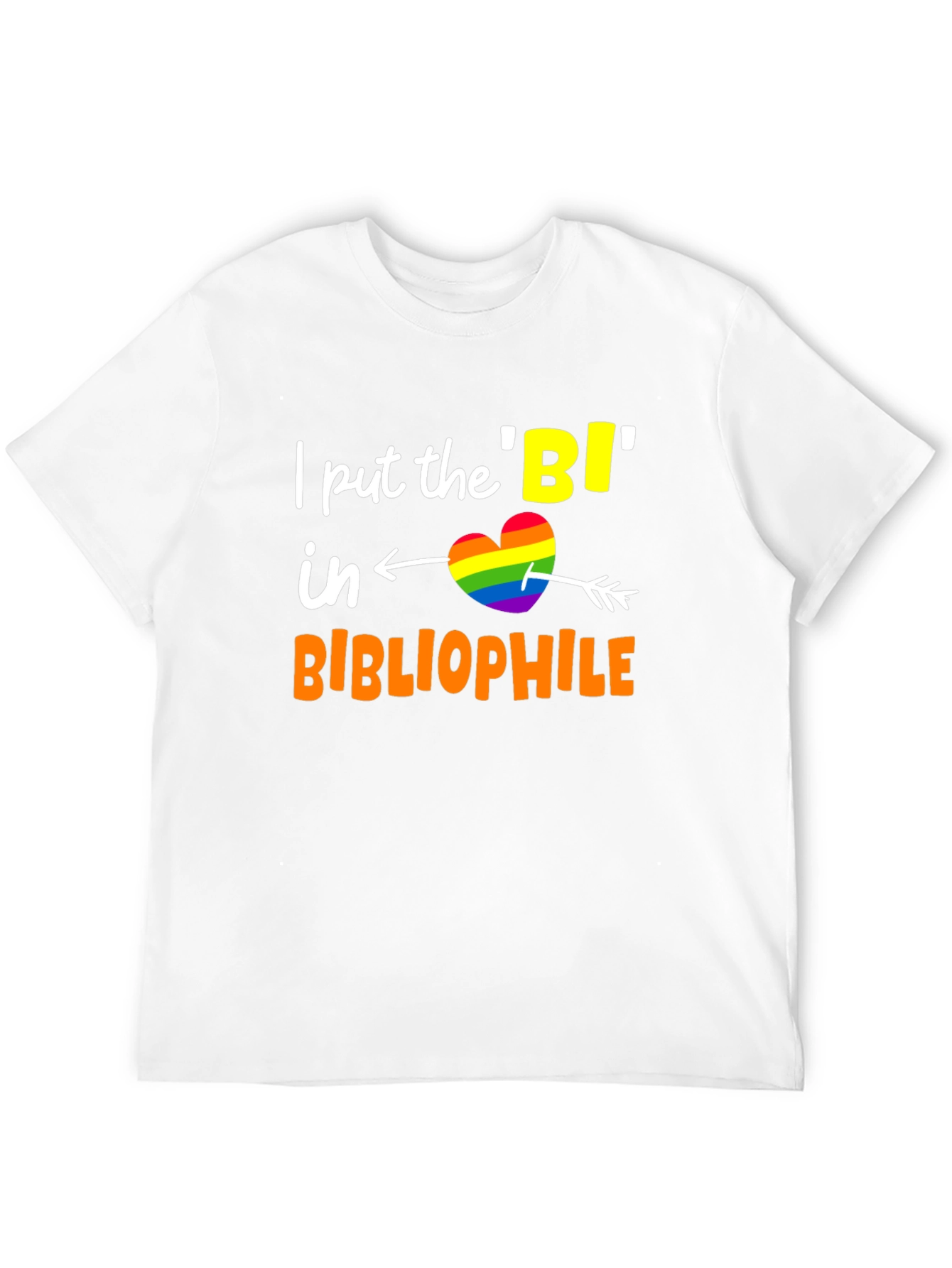 Bi Bibliophile T-Shirt LGBTQ Pride Heart