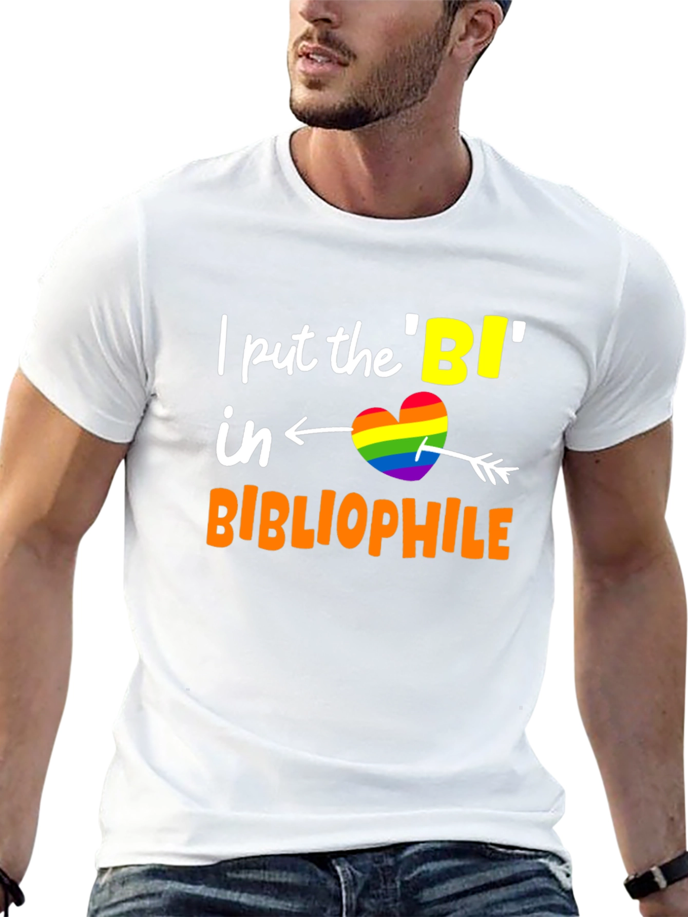 Bi Bibliophile T-Shirt LGBTQ Pride Heart