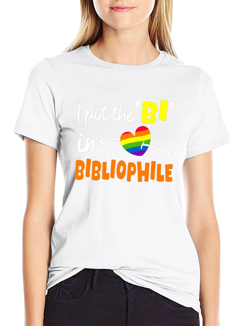 Bi Bibliophile T-Shirt LGBTQ Pride Heart