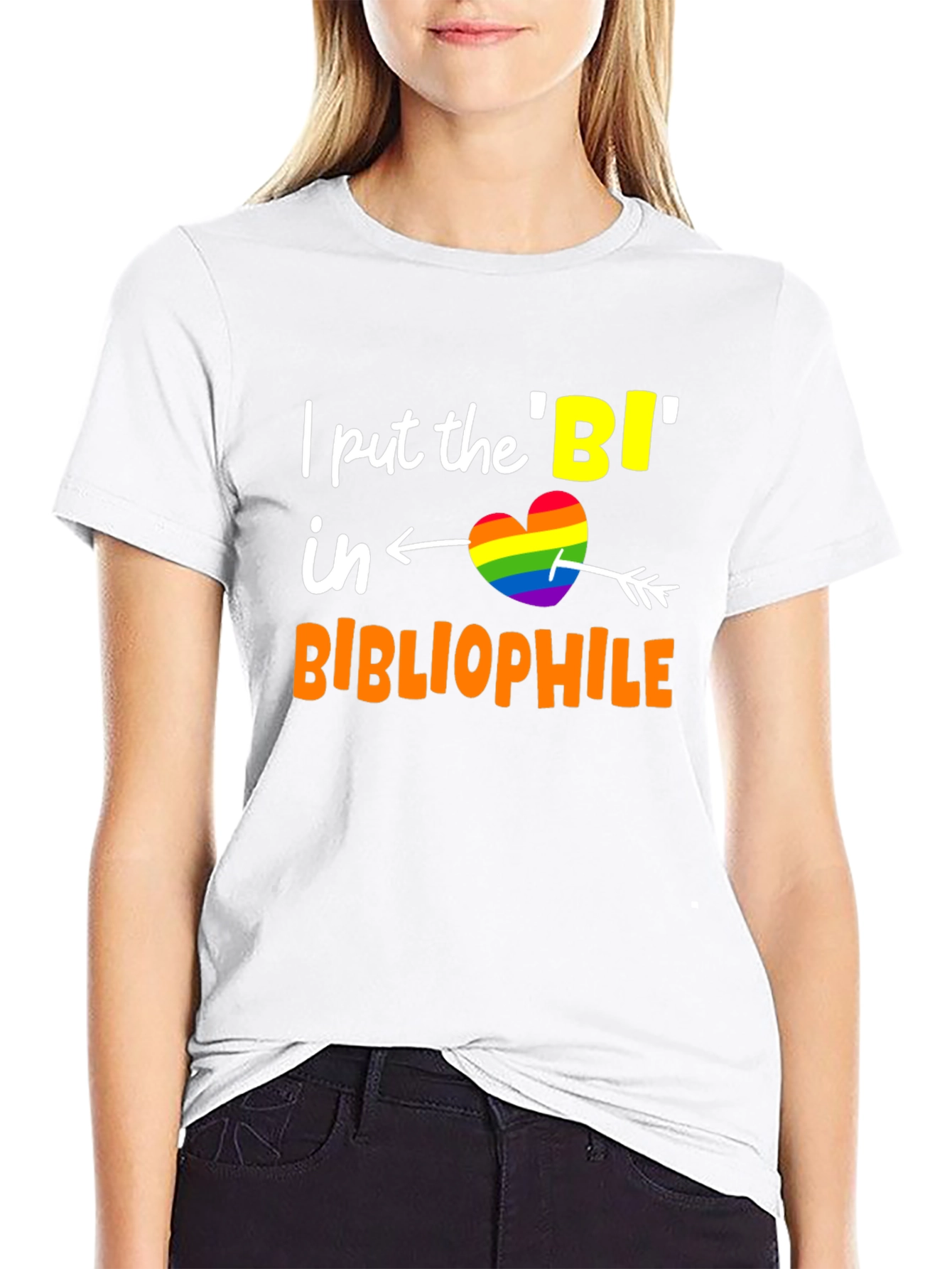 Bi Bibliophile T-Shirt LGBTQ Pride Heart