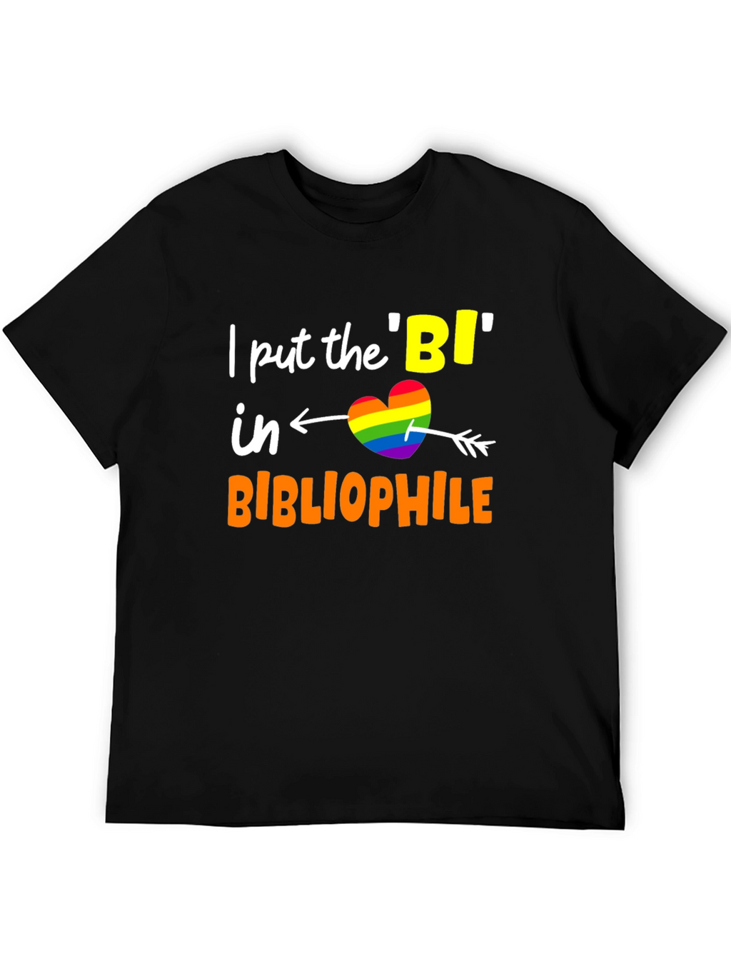 Bi Bibliophile T-Shirt LGBTQ Pride Heart