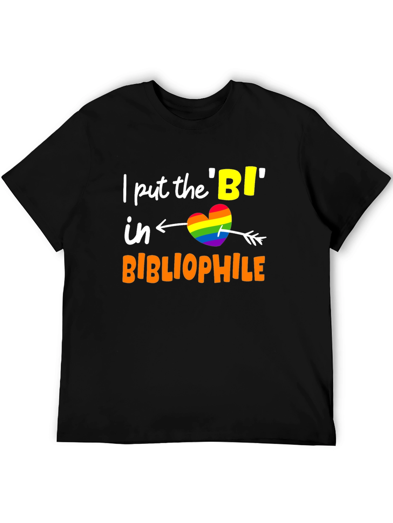 Bi Bibliophile T-Shirt LGBTQ Pride Heart