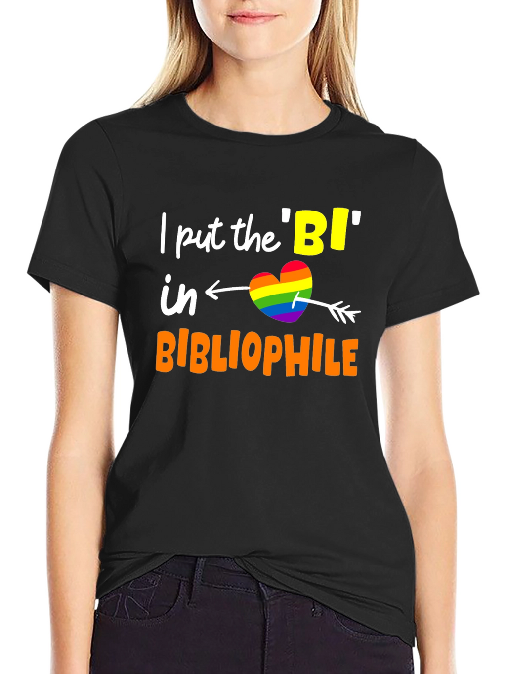 Bi Bibliophile T-Shirt LGBTQ Pride Heart