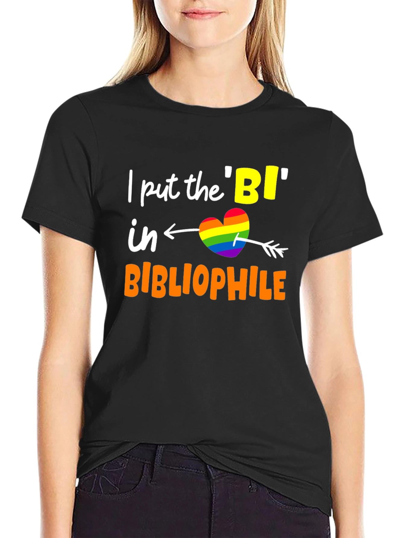 Bi Bibliophile T-Shirt LGBTQ Pride Heart