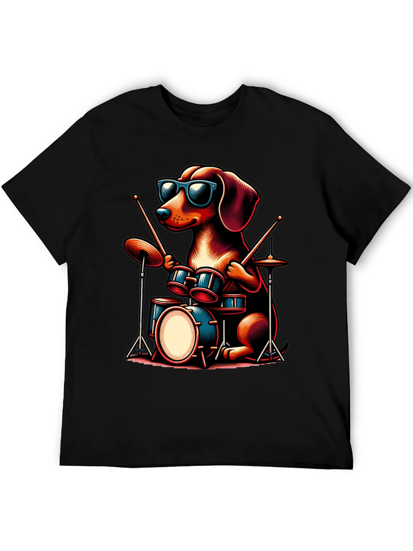 Dog Drummer T-Shirt - Cool Canine Musician Tee
