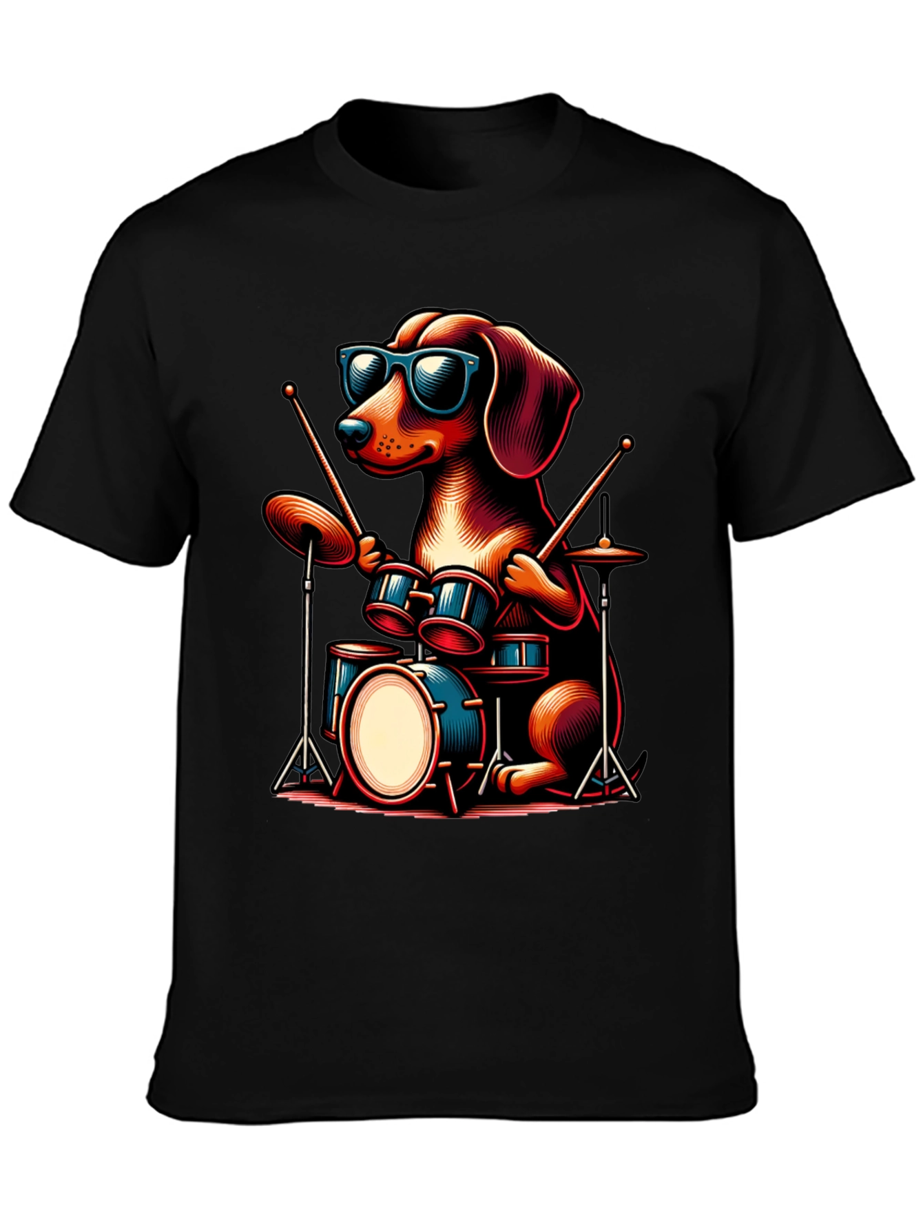 Dog Drummer T-Shirt - Cool Canine Musician Tee