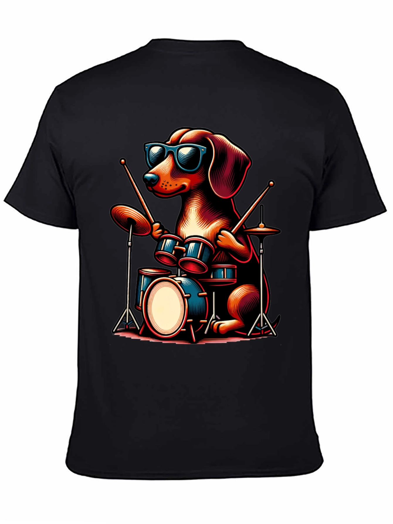 Dog Drummer T-Shirt - Cool Canine Musician Tee