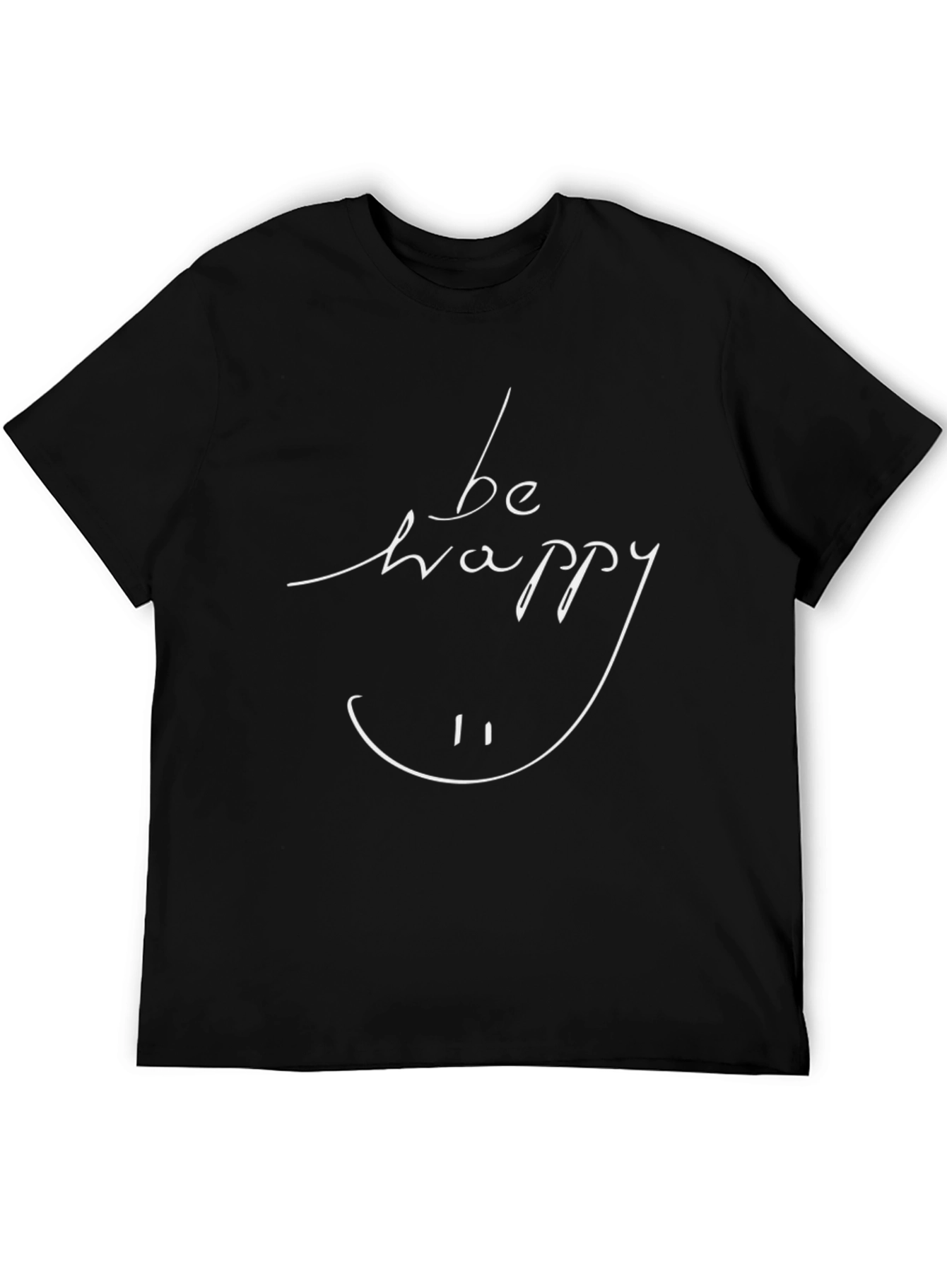 Be Happy Graphic Tee - Mens Black T-Shirt