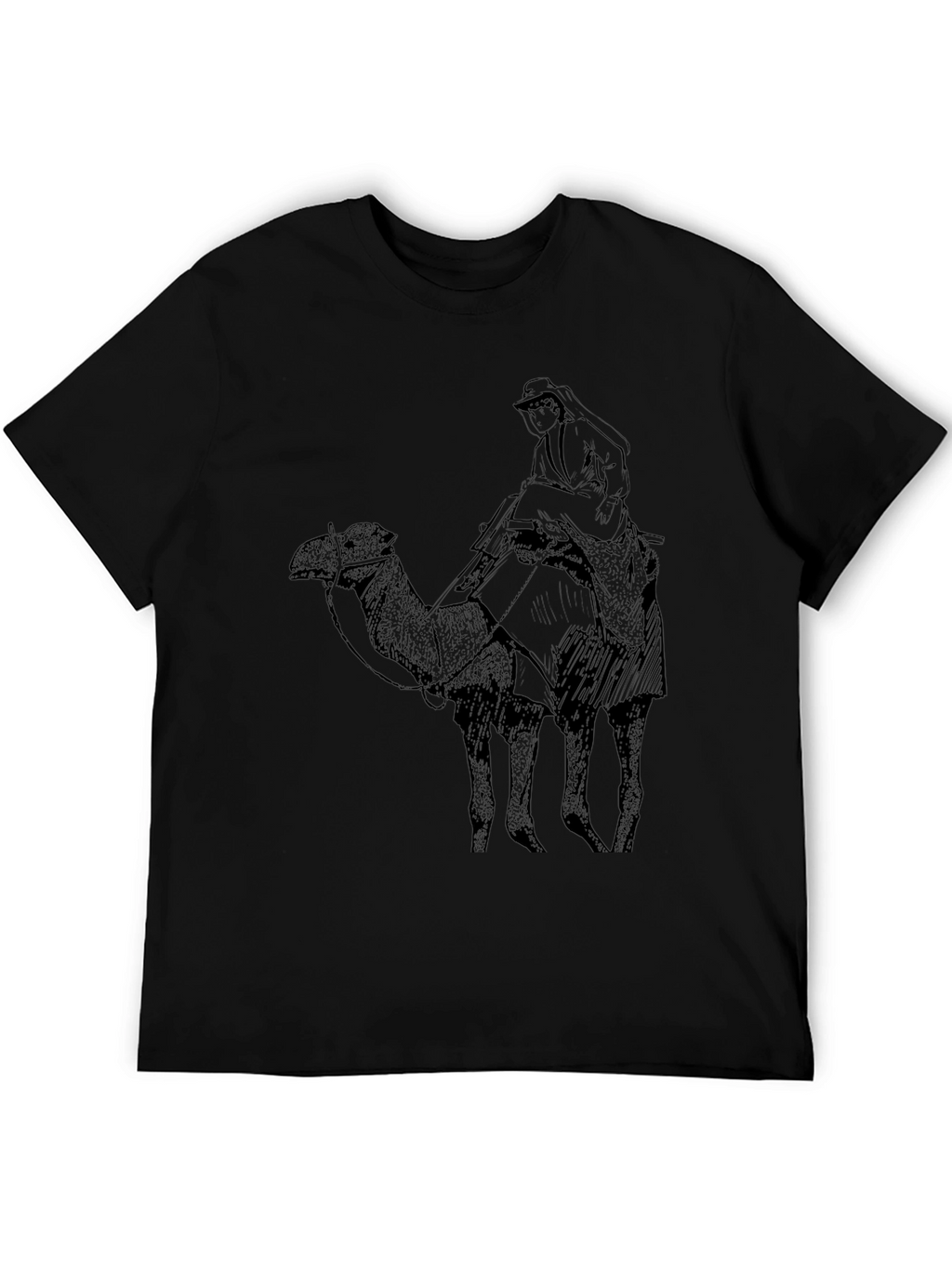 Camel Rider Graphic Tee - Classic Black Cotton