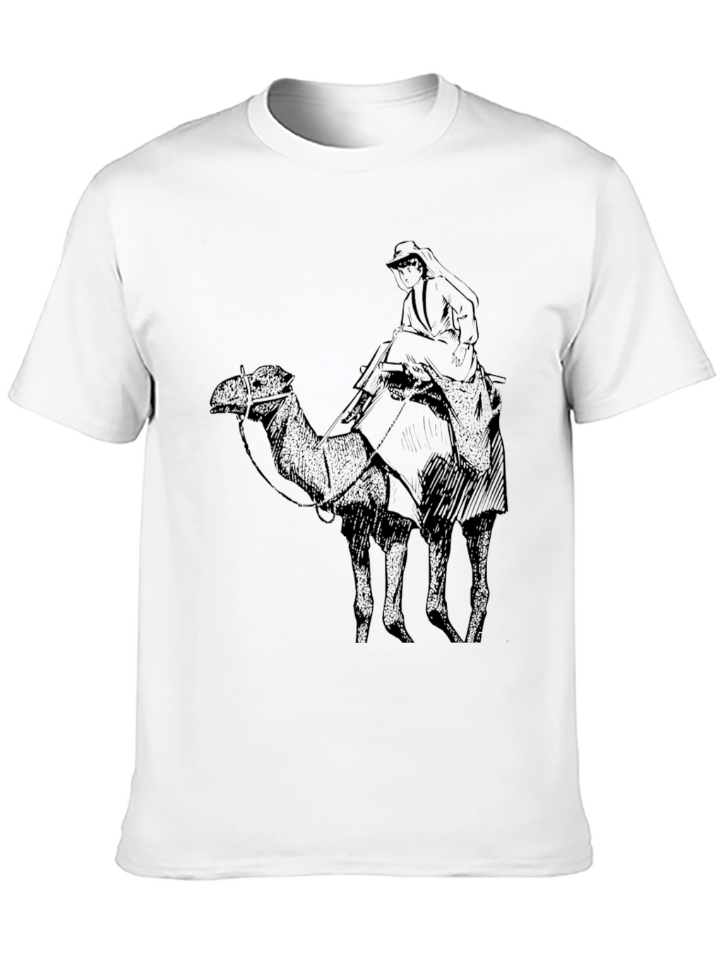 Camel Rider Graphic Tee - Classic Black Cotton