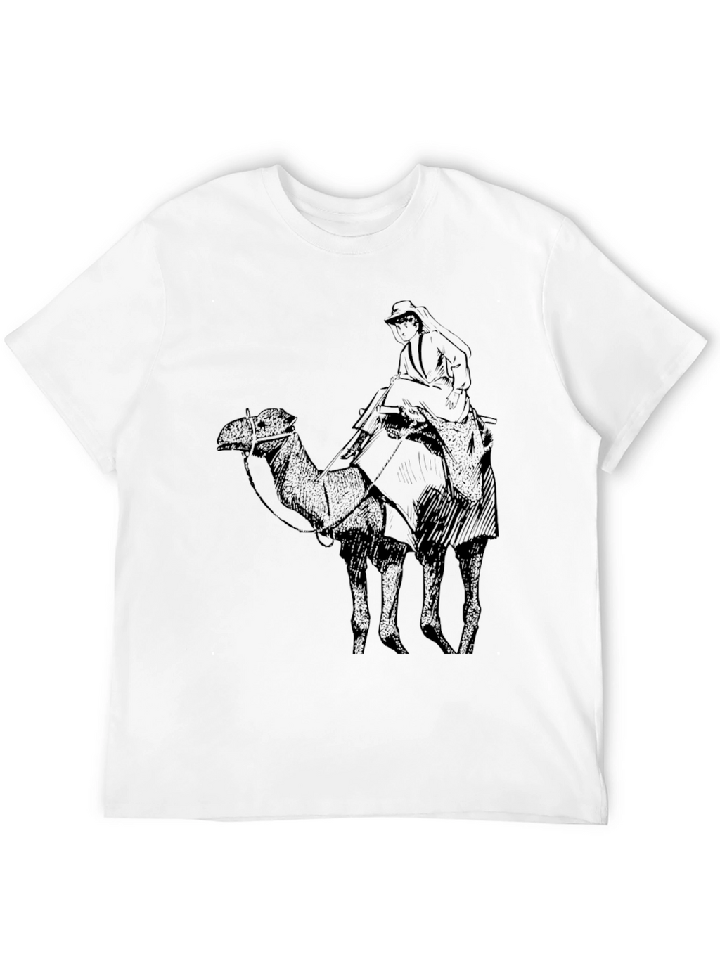Camel Rider Graphic Tee - Classic Black Cotton