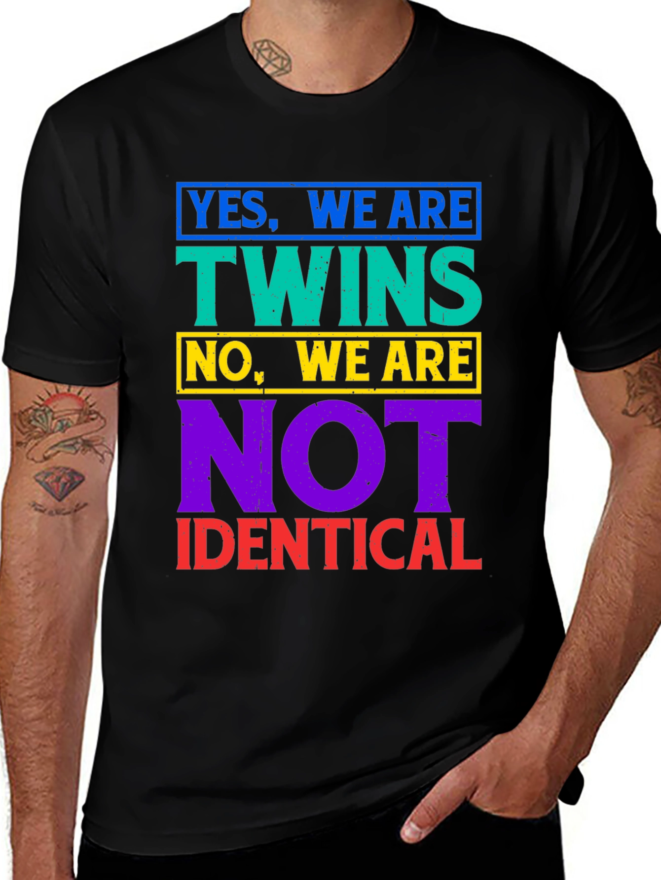 Twins Not Identical T-Shirt - Funny Sibling Tee